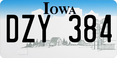 IA license plate DZY384