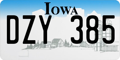 IA license plate DZY385