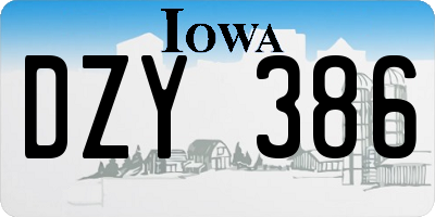 IA license plate DZY386