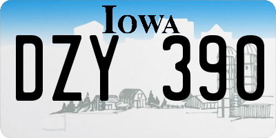 IA license plate DZY390