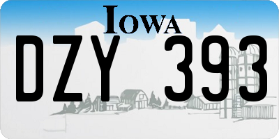 IA license plate DZY393