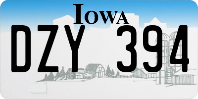 IA license plate DZY394