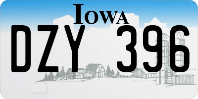 IA license plate DZY396