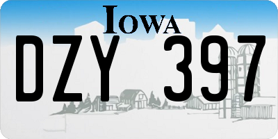 IA license plate DZY397
