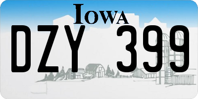 IA license plate DZY399