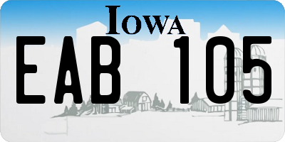 IA license plate EAB105