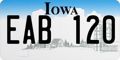 IA license plate EAB120