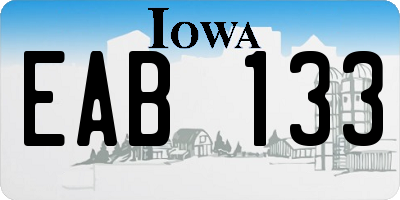 IA license plate EAB133