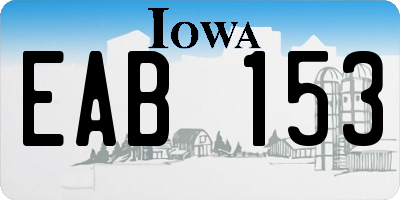 IA license plate EAB153