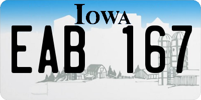 IA license plate EAB167