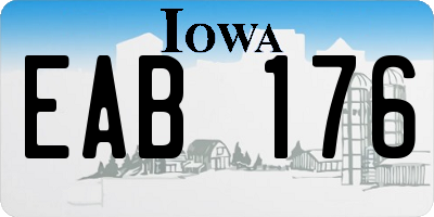 IA license plate EAB176