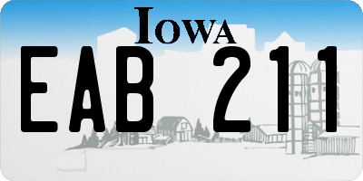 IA license plate EAB211