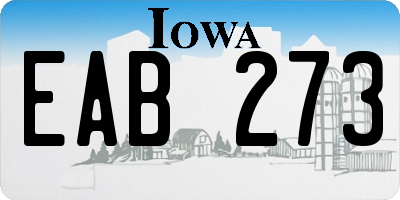 IA license plate EAB273