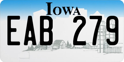 IA license plate EAB279
