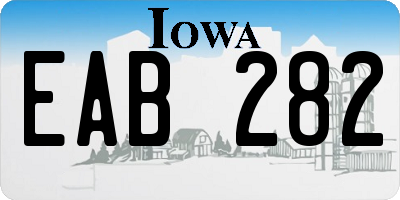 IA license plate EAB282