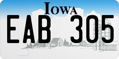 IA license plate EAB305