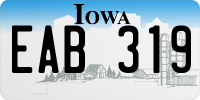 IA license plate EAB319