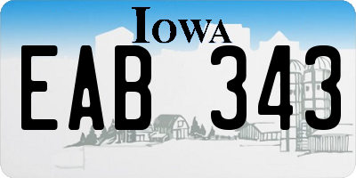 IA license plate EAB343