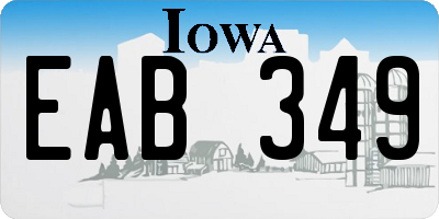 IA license plate EAB349
