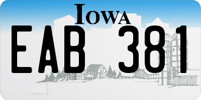 IA license plate EAB381