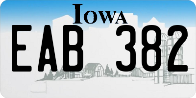 IA license plate EAB382