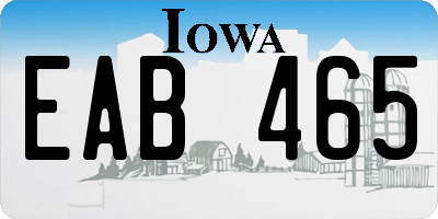 IA license plate EAB465