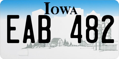 IA license plate EAB482