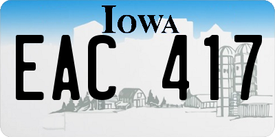 IA license plate EAC417