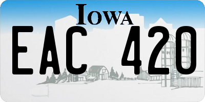 IA license plate EAC420