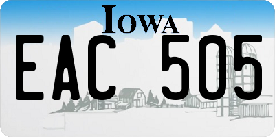 IA license plate EAC505