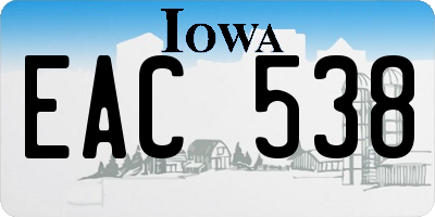 IA license plate EAC538