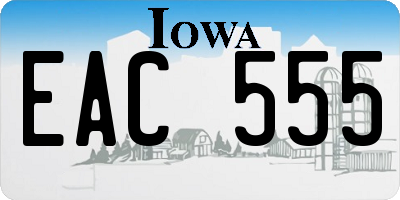 IA license plate EAC555