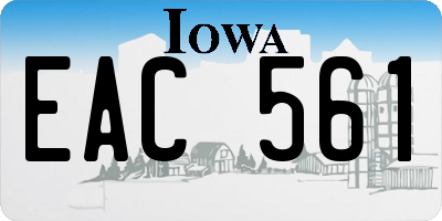 IA license plate EAC561