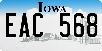 IA license plate EAC568