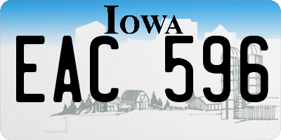IA license plate EAC596