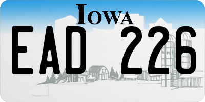 IA license plate EAD226