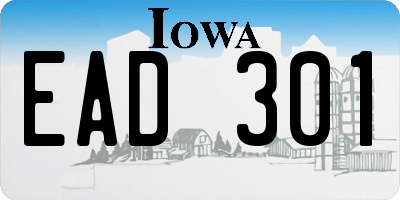 IA license plate EAD301