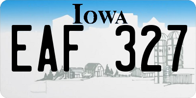 IA license plate EAF327