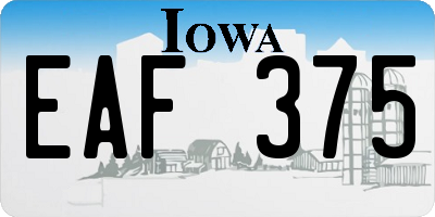 IA license plate EAF375