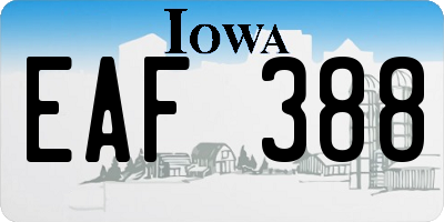 IA license plate EAF388