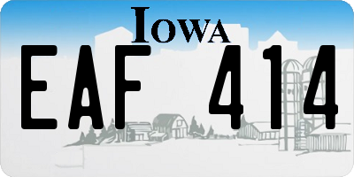 IA license plate EAF414