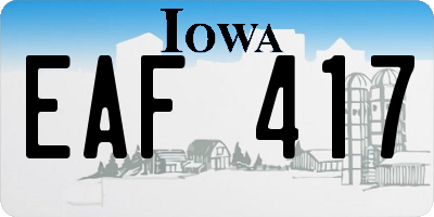 IA license plate EAF417