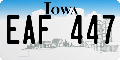 IA license plate EAF447