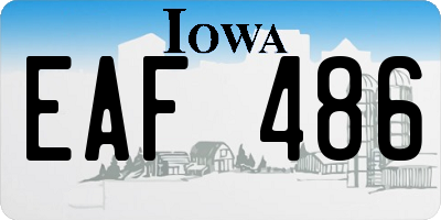IA license plate EAF486