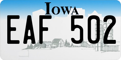IA license plate EAF502