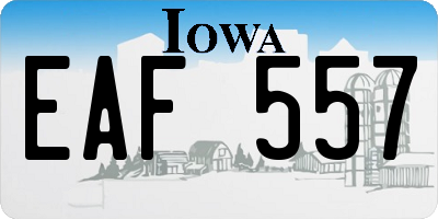 IA license plate EAF557