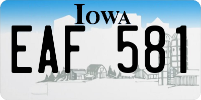 IA license plate EAF581