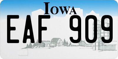 IA license plate EAF909