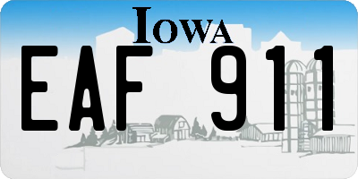 IA license plate EAF911