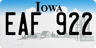 IA license plate EAF922
